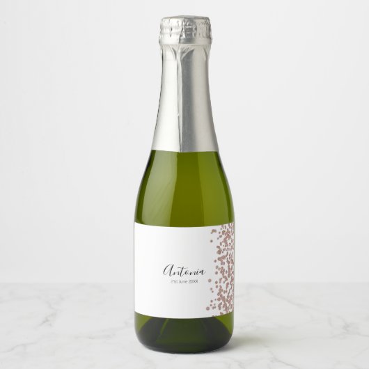 Elegante script naam verjaardag  sparkling wijnetiket (Voorkant)