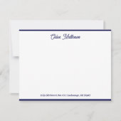 Elegante Script Navy Blauwe Briefpapier Rand Notitiekaartje (Voorkant)