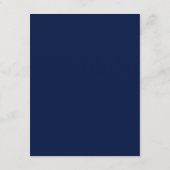 Elegante script Navy Blue en Koraal Huwelijksdetai Informatiekaartje (Achterkant)