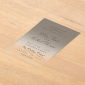 Elegante Script Neutral Black Gradient Wedding Acryl Uitnodigingen (Laagn)