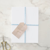 Elegante script neutrale geruite bedankjes cadeaulabel (Met Touw)