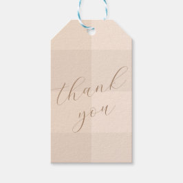 Elegante script neutrale geruite bedankjes cadeaulabel