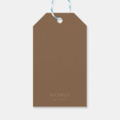 Elegante script neutrale geruite bedankjes cadeaulabel (Achterkant)