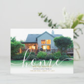 Elegante Script Nieuw Thuis Foto Aankondiging (Staand voorkant)