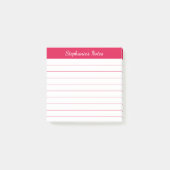 Elegante script notities kersrood gelinieerd post-it® notes (Voorkant)