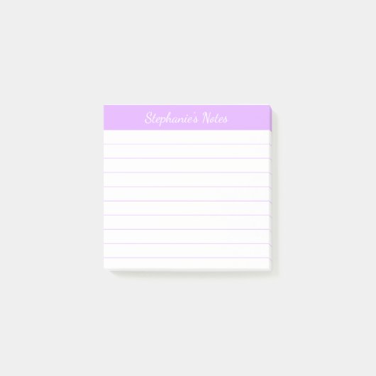 Elegante Script Notities Licht Lavendel Lijnen Post-it® Notes (Voorkant)