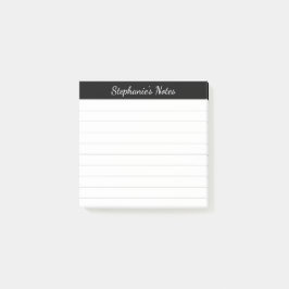Elegante script notities zwart grijs gelinieerd post-it® notes