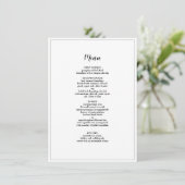 Elegante script omrande trouw diner menu (Staand voorkant)