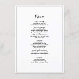 Elegante script omrande trouw diner menu