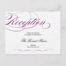 Elegante Script Ontvankaart - Paars Informatiekaartje