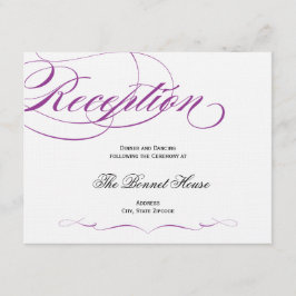 Elegante Script Ontvankaart - Paars Informatiekaartje