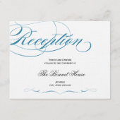 Elegante Script Ontvemkaart - Blauw Informatiekaartje (Voorkant)