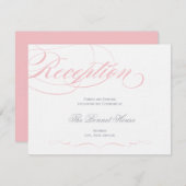 Elegante Script Ontvemkaart - Roze Bleekroze Informatiekaartje (Voorkant / Achterkant)
