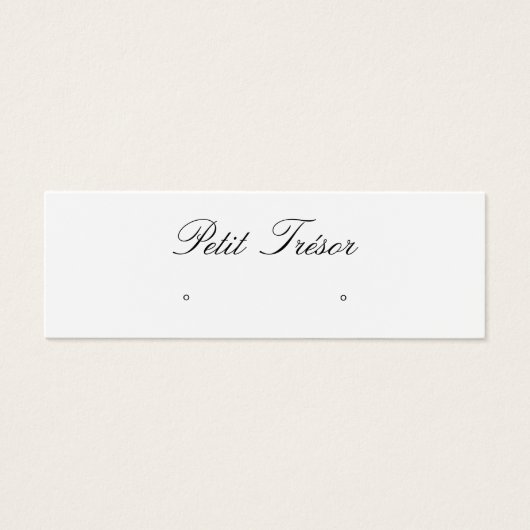 Elegante Script Oorbel Display Mini Visitekaartjes (Voorkant)