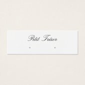 Elegante Script Oorbel Display Mini Visitekaartjes (Voorkant)