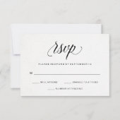Elegante script op waterverf papier look achtergro RSVP kaartje (Voorkant)