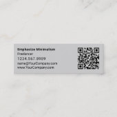 Elegante script oranje initialen grijs mini visitekaartje (Voorkant)