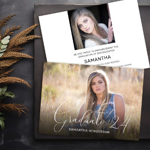Elegante Script Overlay 2 Foto Afstuderen Aankondiging