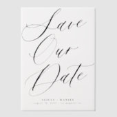 Elegante script overlay bruiloft opslaan van de da vellum uitnodigingen (Voorkant)