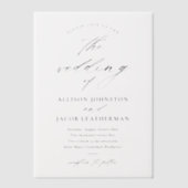 Elegante script overlay bruiloft vellum uitnodigingen (Voorkant)