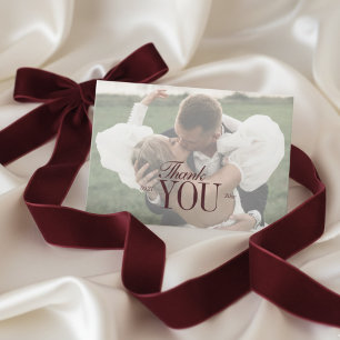 Elegante Script Overlay Dubbelzijdige Foto Bedankkaart
