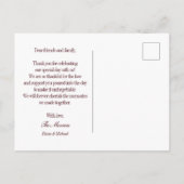 Elegante Script Overlay Trouwfoto Bedankt Briefkaart (Achterkant)