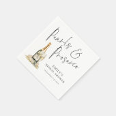 Elegante Script Parels en Prosecco Bruidsdouche Servet (Hoek)