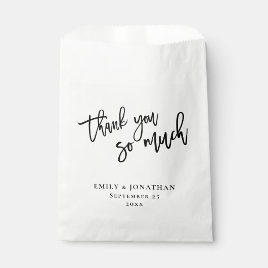 Elegante Script Passen getrouwd Namen Dank je brui Bedankzakje (Voorkant)