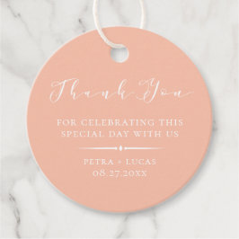 Elegante Script Perzik Bedankt Bedankjes Labels
