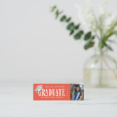 Elegante Script Photo afstuderen naamkaart Mini Visitekaartje (Staand voorkant)