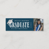 Elegante Script Photo afstuderen naamkaart Mini Visitekaartje (Voorkant)