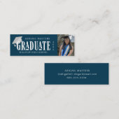 Elegante Script Photo afstuderen naamkaart Mini Visitekaartje (Voorkant / Achterkant)