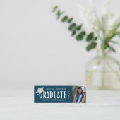 Elegante Script Photo afstuderen naamkaart Mini Visitekaartje (Staand voorkant)