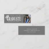 Elegante Script Photo afstuderen naamkaart Mini Visitekaartje (Voorkant / Achterkant)