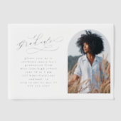 Elegante Script Photo Arch Graduation Party Vellum Uitnodigingen (Voorkant)