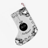 Elegante Script Photo Gifts Kerstmis Ornamenten Kleine Kerstsok (Achterkant (Hangend))