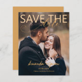 Elegante Script Photo Modern Wedding Save the Date (Voorkant / Achterkant)