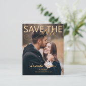 Elegante Script Photo Modern Wedding Save the Date (Staand voorkant)