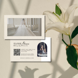 Elegante Script Photo Professional Coordinator Visitekaartje