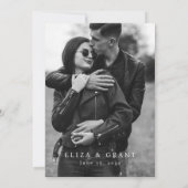 Elegante Script Photo Save the Date Kaart (Achterkant)