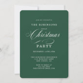 Elegante Script Plaid Kerstfeest Party Groen Kaart (Voorkant)
