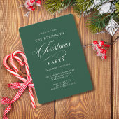 Elegante Script Plaid Kerstfeest Party Groen Kaart
