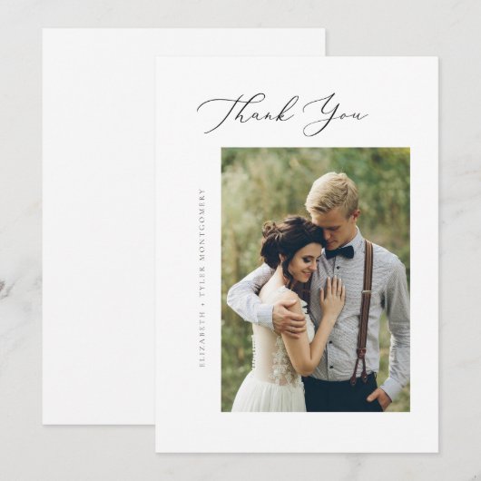 Elegante Script Platte Bedankkaart (Voorkant / Achterkant)