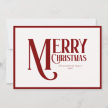 Elegante Script Prettig Kerstfeest Burgundy Rood