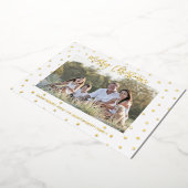 Elegante Script Prettig Kerstmis Aangepaste Foto Folie Feestdagenkaart (Gedraaid)