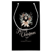 Elegante Script Prettig Kerstmis Kerstkrans Klein Cadeauzakje (Achterkant)