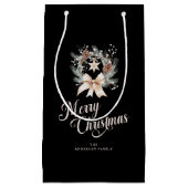 Elegante Script Prettig Kerstmis Kerstkrans Klein Cadeauzakje (Voorkant)