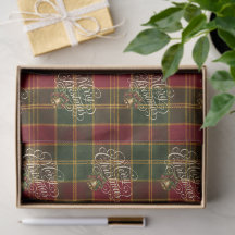 Elegante Script Prettig Kerstmis Plaid Tartan Cade