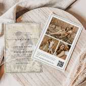 Elegante Script QR-code Foto Bruiloft Kaart