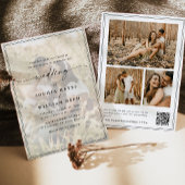 Elegante Script QR-code Foto Bruiloft Kaart
